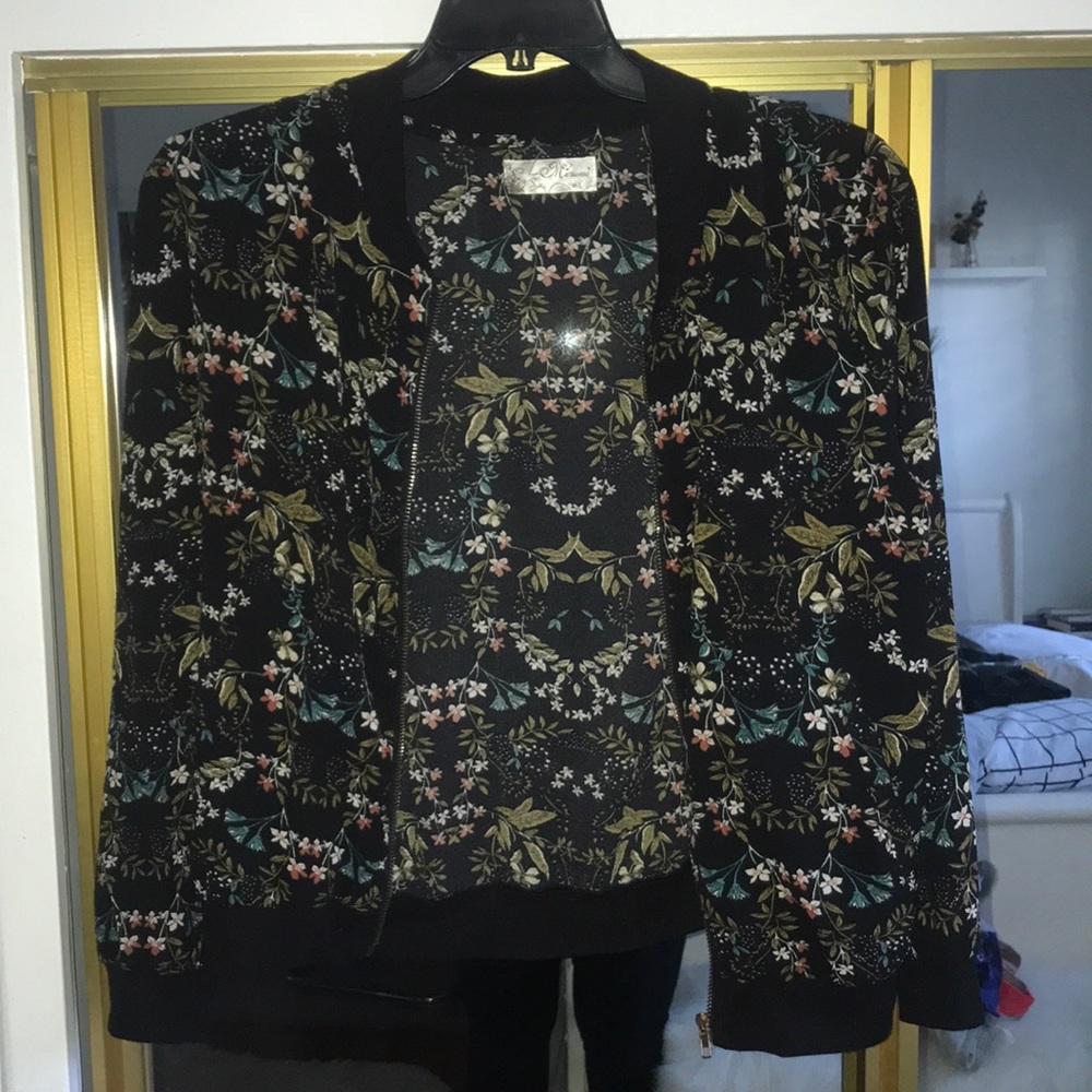 LF floral light zip up jacket